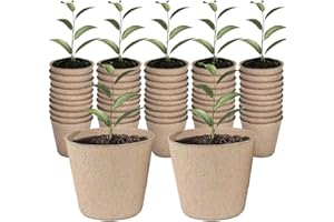 XIZAO Pots de Culture Biodégradables Godets Plantes Fibre Pots de Tourbe pour Jardin 50 Pièces