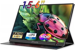 IPRODA Portable Monitor 15.6 Zoll Mobiler Monitor für Laptop FHD 1080P Tragbarer Monitor USB C Portabler Laptop Bildschirm Erweiterung mit HDMI/Lautsprecher Zweiter Monitor für Gaming Switch/PC/Mac/PS/Xbox