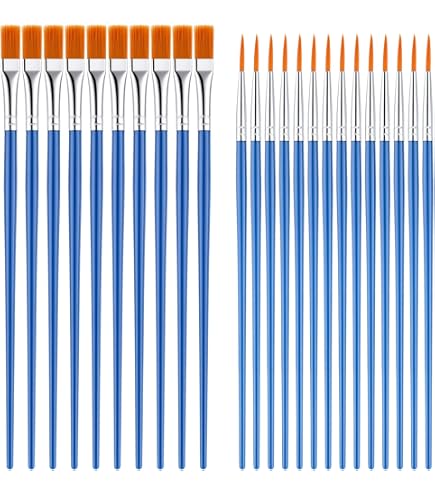 Set Di 30 Pennelli, Piccoli Pennelli In Nylon A Punta Piatta E Rotonda Pennelli In Setola Di Nylon Pennelli Per Pittura Acrilica Per Bambini Per Pittura Acrilica E A Olio 90387847