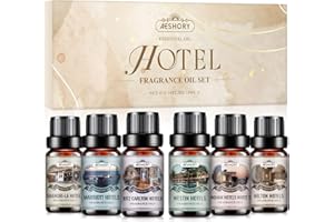 AESHORY 6 x 10ml Hotel Essential Oils Set, Premium Luxury Aroma Oil Scented Oil for Diffuser for Home, Humidifier, Candle Making, Air Freshening