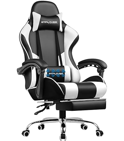 Gaming Chair Blue OHAHO Gaming Chair Computer Chair With Footrest