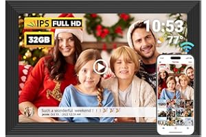 REUMAR FRAMEO Digital Photo Frame, 10.1 Inch Smart WiFi Digital Picture Frame 1280x800 IPS LCD Touch Screen, Auto-Rotate, Built in 𝟯𝟮𝗚𝗕 Memory, Share Photo or Video Instantly via Frameo App from Anywhere