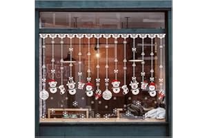 EDOTON Fensterbilder Weihnachten Selbstklebend Abnehmbare Fensterdeko Weihnachten Statisch Haftende PVC Aufkleber Fenstersticker Weihnachten Winter Dekoration Fensterdeko Set 4 Blatt