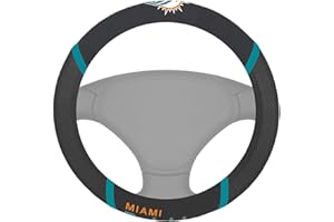 FANMATS 15038 NFL Miami Dolphins Lenkradbezug, Bestickt, schwarz, universal, 38,1 cm Durchmesser
