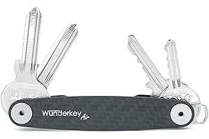 Wunderkey® - Organizer na klucze Made in Germany w jakości premium | organizer na klucze | etui na klucze | uchwyt na klucze | organizer do pęku kluczy | kółko na klucze, Carbon Air, Up to 8 keys,