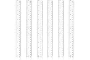 WUPENGZON 6 Stück Kunststoff Lineal 30 Cm / 12 Inch,Transparentes Lineal,Präzision Lineal mit Metrische&Inch-Skala Ruler, Messwerkzeug für Schule Geprägte Zentimeter Einteilung Zuhause Büro Grundschule