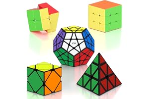 ROXENDA Magic Cube Set, [5-Pack] Speed ​​Cube Set med 2x2x2 3x3x3 Skew Dodekahedron Pyramid Magisk Kub, Smooth 3D Puzzles Mag