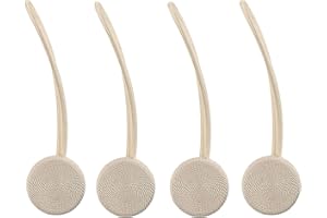 Lewondr 30 cm Hebilla Magnética de Cortina, [2 Par, 4PZS] Cortina Correa Clic Decorativos de la Ventana de Tejido de Manual con el Imán Durable y Fuerte para Salón, Dormitorio, Oficina - Beige