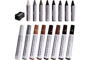 SEISSO Kit de Réparation de Meubles Marqueurs à Bois, Réparation de Rayures Sur Bois et Bâtons de Cire pour Taches, Rayures, Parquets, Tables, Bureaux, Charpentiers, Montants de lit