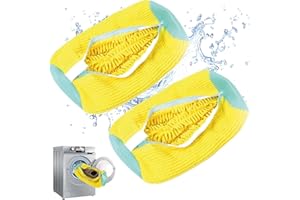 JNLODGE 2er Pack Schuhwaschbeutel Waschmaschine - Sneaker Waschbeutel mit Reißverschluss, Schuhbeutel für Waschmaschine, Wiederverwendbarer Waschbeutel für Schuhe, Schutz und Sauberkeit (Gelb)