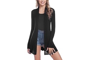 Sykooria Cárdigan Mujer Largo Manga Larga Chaqueta de Punto Mujer Elegante Cardigan Chaleco Mujer Casual para Primavera Verano Otoño Invierno