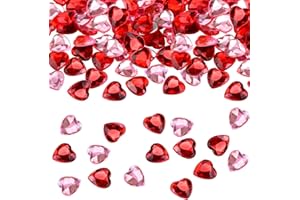 JONAMI 200pz Cristalli Cuore Decorazione San Valentino a Forma di Cuore Diamante in Acrilico per Tavoli Da Matrimonio - Riempitivo per Vasi da 12 mm, Rosso E Rosa