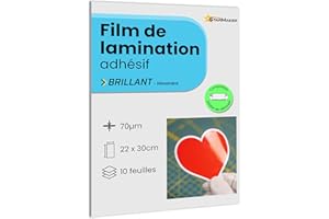 STARMAKER 10 fogli A4, pellicola lucida per laminazione a freddo, fogli laminati autoadesivi per foto e adesivi, compatibili con plotter da taglio