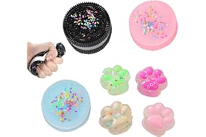 CUEMOON 3 zabawki antystresowe i 4 zabawki Squishy Mini kocie łapki, miękkie wyciśnięcie, zabawki dla dzieci, młodzieży i dorosłych