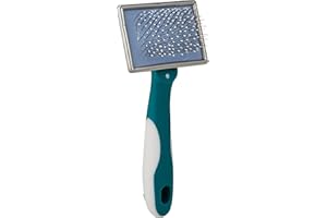 GimDog Cardatore Morbido per Cani Gatti e Piccoli Animali con Impugnatura Antiscivolo e Denti arrotondati (S 6,3x14 cm)