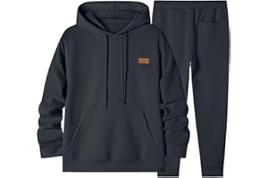 Elegancity Herren Jogginganzug Set Casual 2-Teiliger Trainingsanzug mit Kapuzenpullover und Herren Jogginghose Casual Sportanzug Pullover Hoodie Laufanzug mit Strukturmuster