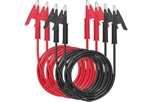 IGNPION 4pcs 2paires cordons de test pinces crocodile alligator clip 15A câbles de test pour multimètre pour voiture, longueur de 2m