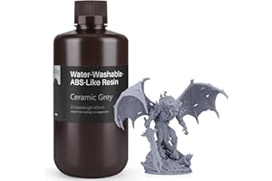 ELEGOO 405nm Wasser Waschbares ABS Like Resin, Water Washable 3D Drucker Rapid Harz für LCD/DLP UV Härtung Photopolymer 3D Drucker, 1000g Grau