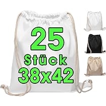 ELES VIDA - 25 Sacs En Coton 22x26 Cm - Sacs Fourre-Tout Naturels - ÖKO-TEX - Pour DIY, Cadeaux