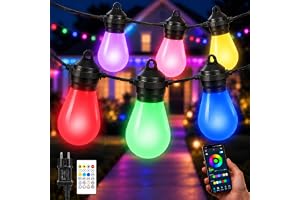 Meevt LED Ljusslinga Utomhus RGB, 20M Färgglad Partyslinga med Ström