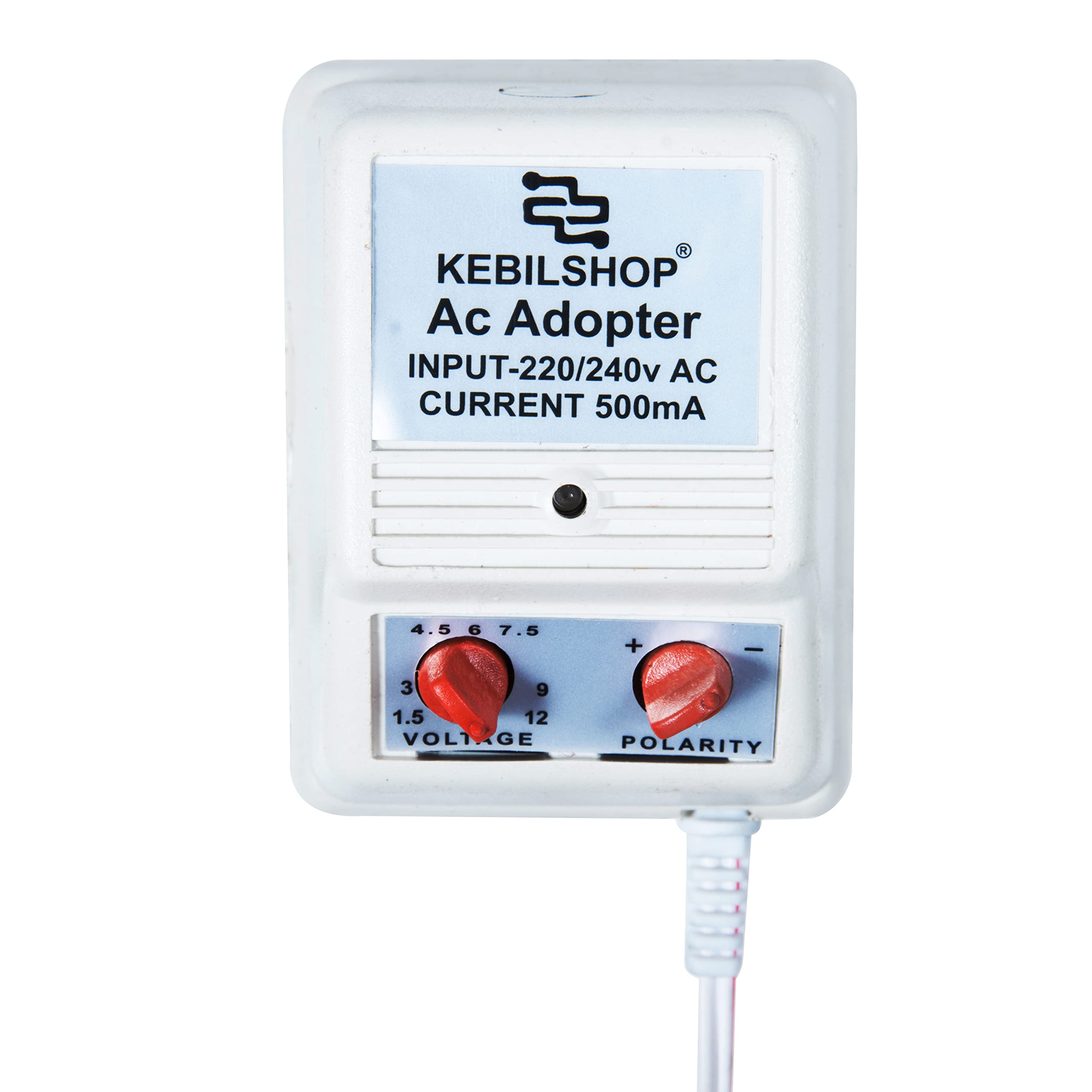 KEBILSHOP Multi Volt Power Supply Dc Adapter,500 mA 3 Volt,6 Volt,7.5 Volt,9 Volt,12 Volt All in one Multi Purpose Dc Adapter with Polarity Change Option.,Speakers