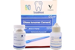 CAEMORA LIMITED YouDent Dental Repair Kit | Glass Ionomer Dental Cement | Permanent Tooth Filling, Tooth Repair, Dental Cement, Dentist Tools, Dental Glue, Filling Kit for Teeth | Type 1