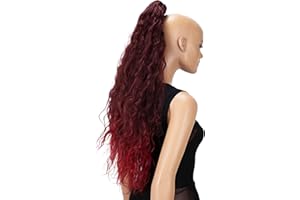 CAISHA 70 Extra Lungo Voluminoso Ondulato Coda Di Cavallo Parrucchino Fibre Sintetiche Resistenti Al Calore Con Clip A Farfalla Miscela Rossa H715