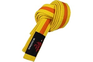 DEPICE Ceinture piquée Jaune/orange Bicolore – Entre Ceinture lutte Sport Ceinture de Karaté