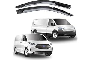 PRIMUS SEAT COVERS To Fit: Ford Transit Custom 2023+ Wind Deflectors & VW Transporter T7 (2025+) Window Visors – 2-Piece External Fit Set, Tinted, Premium Stick-On Deflectors for Driver & Passenger, Reduce Wind Noise