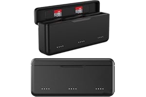 AUYKOO Caricabatterie per DJI Osmo Action 5 Pro Action 4 Action 3 canali, funzione di ricarica e cavo dati di tipo C, compatibile con la batteria originale Black