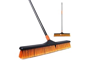 ‎REECOO Besen mit Stiel,Strassenbesen/Bodenbürste 2-1 CLEANHOME 166cm, geeignet für Schulen, Fabriken, Gärten,Gartenbesen，Reisigbesen，Basketballplätze und andere Bereiche.