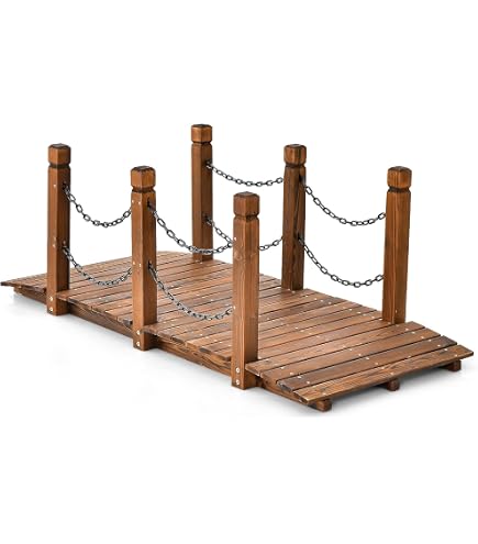 Pont De Jardin En Bois De Sapin Massif 140x60x56 Cm - Gris, Résistant Aux Intempéries, à Assembler