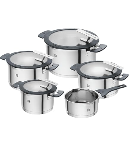ZWILLING TrueFlow 4 Piece Stainless Steel Saucepan Set with Spout