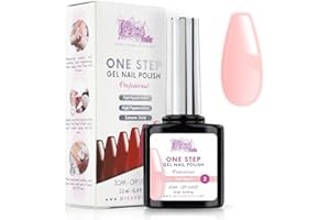 PICS NAILS Lakier Semipermanentny UV/Led One Step 12 ml - Miękki Nude - Błyszczący Lakier do Paznokci Natychmiast z lub bez Bazy i Top Coatu