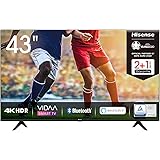 Hisense 43AE7000F 108cm (43 Zoll) Fernseher (4K Ultra HD, HDR, Triple Tuner DVB-C/ S/ S2/ T/ T2, Smart-TV, Frameless, Bluetoo