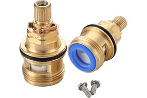 YAMATARO 2Pack Tap Cartridge Replacement for Franke Ascona 3308R Kitchen Tap Brass Valve Ceramic Cartridge Quarter Gland Insert Spare Replacement WRAS Approved
