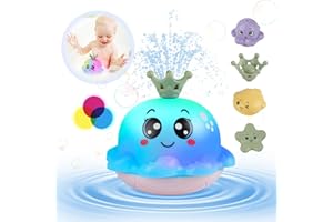 AIERRSON Baby Bath Toys Octopus Light Up Bath Toys for 3 Year Old Girls Boys Automatic Induction Spray Water Toy Bathly Toys with Four Water Spray Patterns Baby Kids Bathtime Gift,Easter Gift
