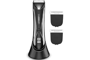 Tondeuse Corps Homme Électrique Tondeuse Intime: Tondeuse corporelle utilisable à sec et sous l'eau, 2 lames céramiques interchangeables - Rasoir corporel masculin, sécurité et précision
