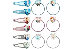 Frozen Reine des Neiges Cheveux Clips, Barettes Cheveux Reine des Neiges, Pinces à Cheveux de Frozen, Ubephant 12 pcs Pince Cheveux Chouchou Cheveux Avec Anna et Elsa, pour Filles Le Cadeau