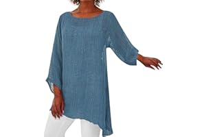 SDERG Lace Tops for Women UK, Sale UK Sleeve V Women Plus Size Long Sleeve Irregular Hem Linen Baggy Blouse Shirt Ladies Summer Tunic Tops Shirts for Women Sweater Pullover