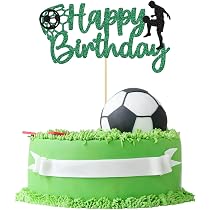 Fußball-Cupcake-Topper – 24 Stück In Braun-glitzernd Für Sportpartys & Gender Reveal