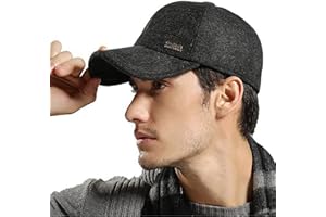 CLAPE Casquette de Baseball avec Oreillettes Casquettes d'hiver en Laine Wool Warm Winter Baseball Cap Casquette Chaude
