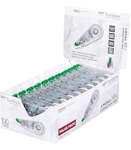 Tombow CT-YRE4 Ricariche Correttore A Nastro - 6 Pezzi, Nastro PET 4.2mm X 16m, Sovrascrivibile Istantaneo - Foto 5