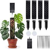 Moss Sticks for Climbing Plants &ndash; Set of 4 with Irrigation Aid, Ideal Tutor for Monstera and Pothos, Includes Ties and Garden
