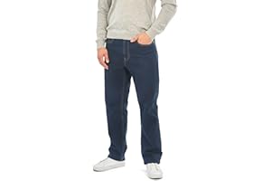 Mill&Tailor Herren Thermojeans Blau I Straight Fit I Bequeme Jeans Herren I Baumwoll-Hose I Thermohose Winter I Herren Hose mit Innenfutter I Business- & Freizeithose