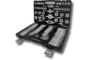 Froadp 110 szt. Zestaw Gwintowników ze Stali Wolframowej Zestaw Narzędzi do Precyzyjnego Gwintowania z Kranem, Gwintownikiem Końcowym, Gwintownikiem Końcowym i Zestawem Matryc