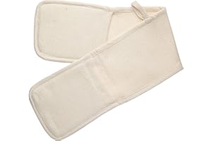 NARYAL® Oven Gloves Double Heat Resistant - Oven Mitts for Baking - BBQ Cooking - Butchers Stripe Double Oven Gloves Heat Resistant -Heavy Duty Extra Protection up to 250°C (Tripe Layer Double (Beige)