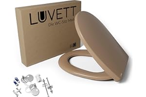 Luvett LU-C100 Oval Toilet Seat with SoftClose® & TakeOff® EasyClean Removal, Duroplast Toilet Lid, brown