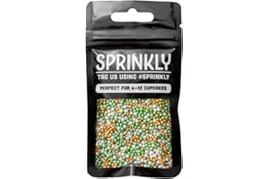 SPRINKLY - Glimmer Pearls - Orange, Green & White (St Patrick's Day) - 30g