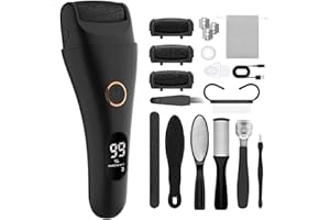 Hornhaut Entfernen Fuß Elektrisch - Elektrischer Hornhautentferner - hornhautraspel elektrisch mit 3 Gear, 3 Ersatzrollen, IPX7 Wasserdicht Fußfeile für Rissige Fersen, Hornhaut entfernen, Tote Haut